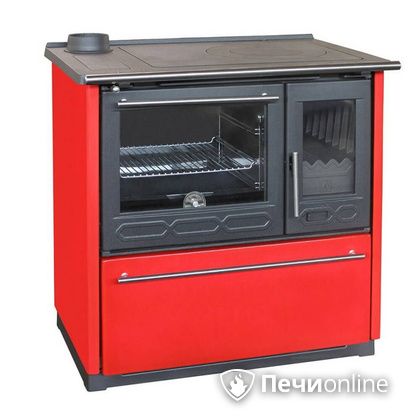 Отопительная печь Plamen 850 Glas красная труба слева в Иванове