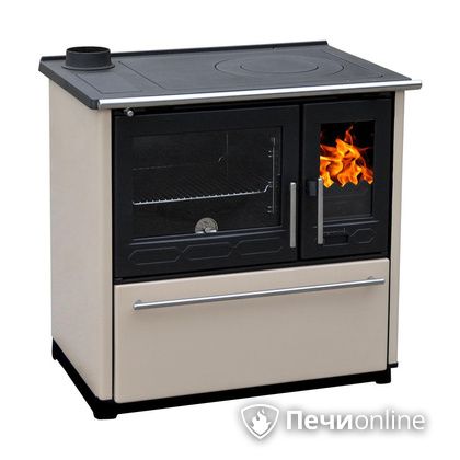 Отопительно-варочная печь Plamen 850 Glas крем труба слева в Иванове