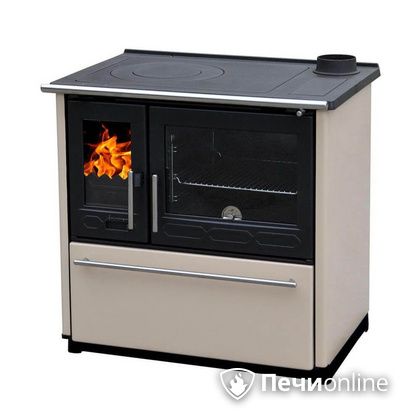Отопительно-варочная печь Plamen 850 Glas крем труба справа в Иванове