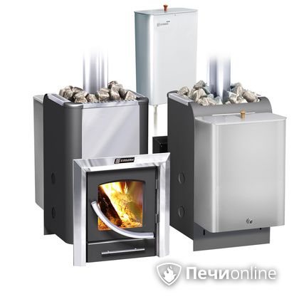 Дровяная банная печь Ермак Элит 20-ПС стекло нержавеющая сталь регулируемый тоннель в Иванове