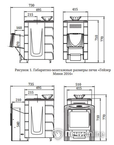 Дровяная банная печь TMF Гейзер Мини 2016 Carbon ДН КТК ЗК антрацит в Иванове