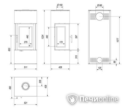 Печь-камин Kratki THOR/VIEW в Иванове