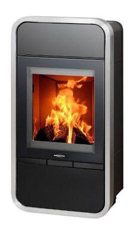 Печь-камин ABX Smart (Trim), черная, нержавеющая сталь в Иванове