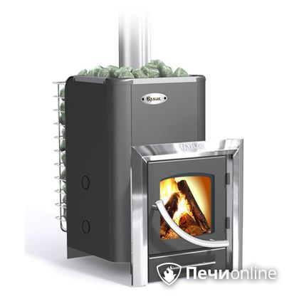 Дровяная банная печь Ермак 12ПС с панорамным стеклом в Иванове