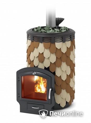 Дровяная банная печь TMF Альфа Панголина Лайт Inox ЧДБСЭ ЗК шамот- терракота в Иванове
