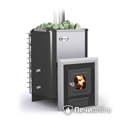 Дровяная банная печь Ермак -Элит 16-С стекло нержавеющая сталь в Иванове