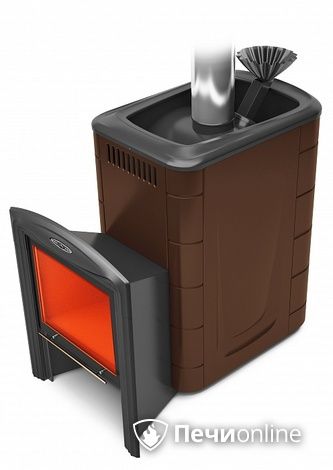 Дровяная банная печь TMF Гейзер 2014 Inox Витра ЗК шоколад в Иванове