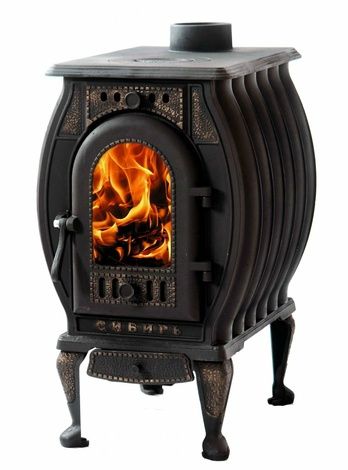 Отопительно-варочная печь Сибирь  чугунная "Сибирь-8" со стеклом в Иванове