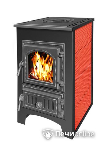Печь-камин Везувий ПК-01 (270) с плитой 9 кВт красный в Иванове