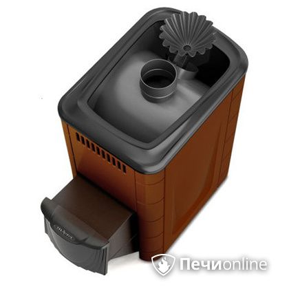 Дровяная банная печь TMF Ангара 2012 Carbon с закрытой каменкой дверь антрацит терракота в Иванове