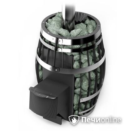 Дровяная банная печь TMF Саяны XXL 2015 Inox с закрытой каменкой и теплообменником дверь антрацит в Иванове