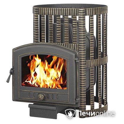 Дровяная банная печь Везувий Легенда Ковка 28 (224) чугун в Иванове