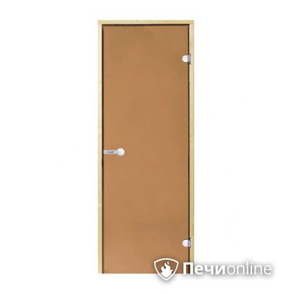 Дверь для бани Harvia Стеклянная дверь для сауны 7/19 коробка сосна бронза  D71901М в Иванове